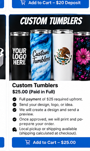 Custom sublimation tumblers