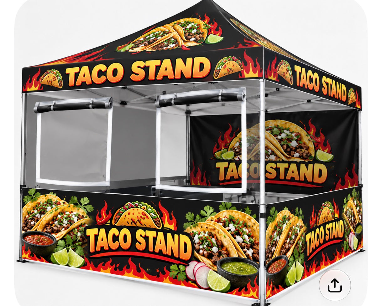 Economy 10x10 custom printed covered canopy package